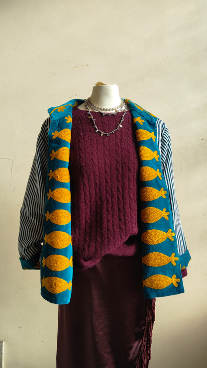Giacca Boho con Tasche Laterali