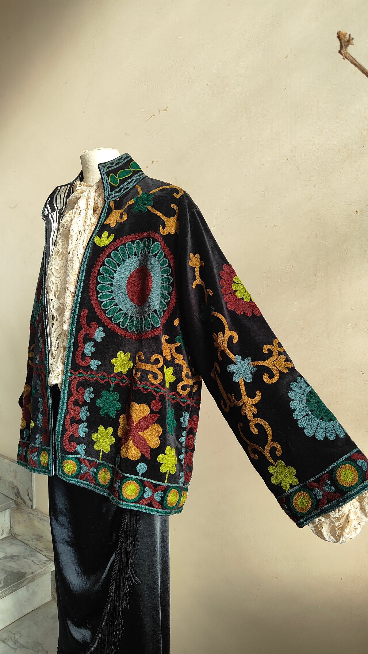 Giacca Boho con Tasche Laterali