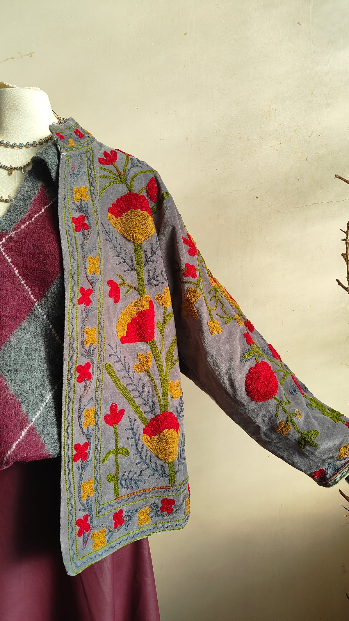 Giacca Boho con Tasche Laterali