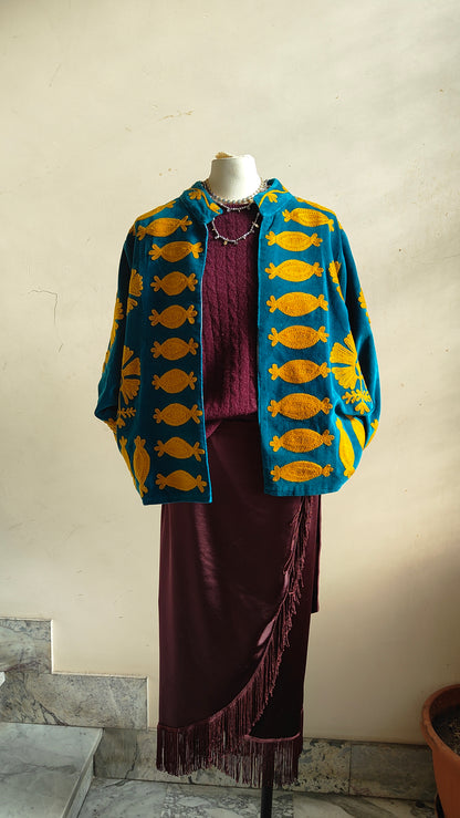 Giacca Boho con Tasche Laterali