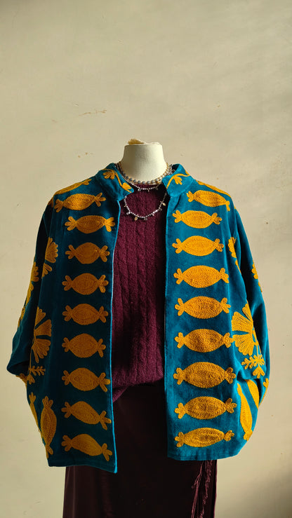 Giacca Boho con Tasche Laterali