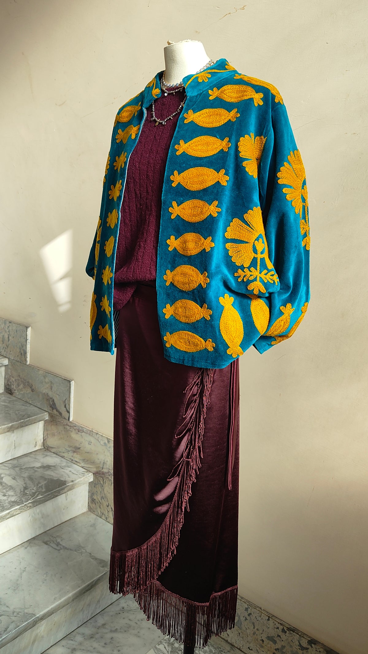 Giacca Boho con Tasche Laterali