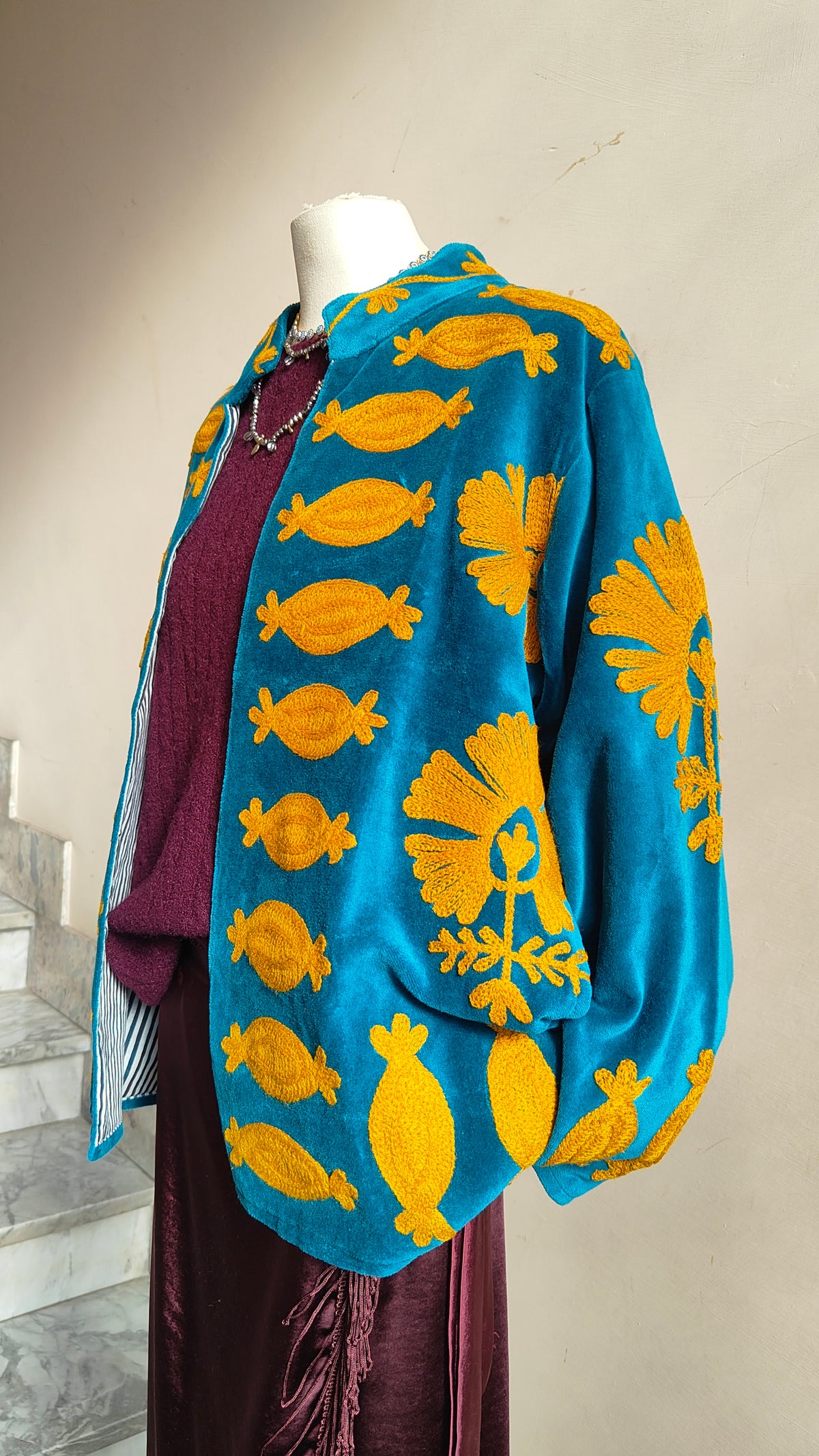 Giacca Boho con Tasche Laterali