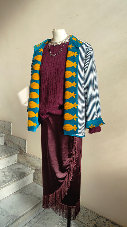 Giacca Boho con Tasche Laterali