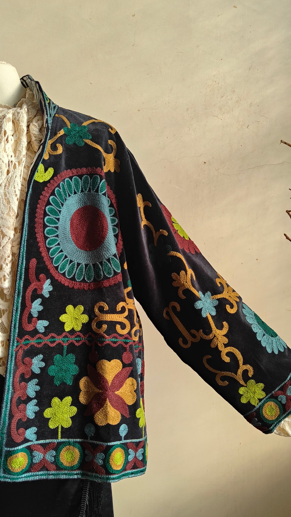 Giacca Boho con Tasche Laterali