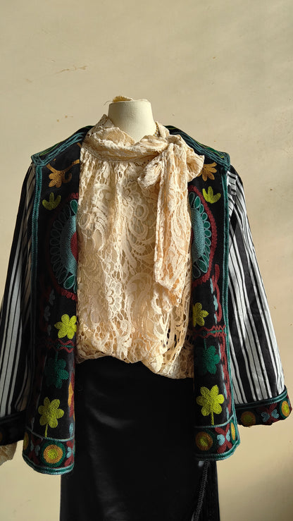 Giacca Boho con Tasche Laterali