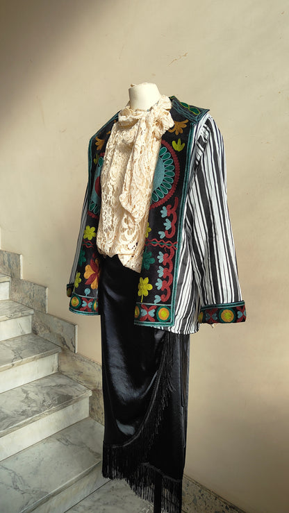 Giacca Boho con Tasche Laterali