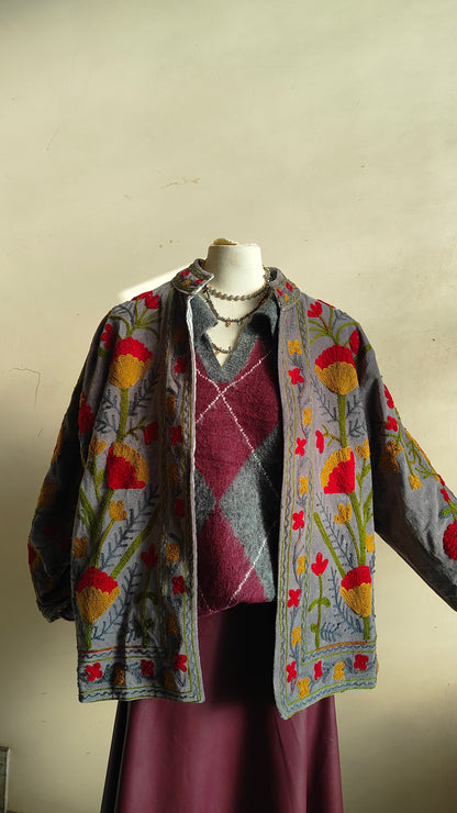 Giacca Boho con Tasche Laterali