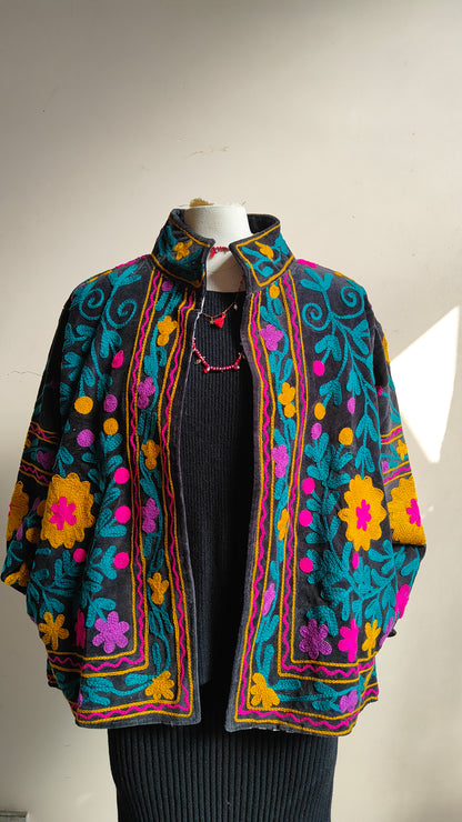 Giacca Boho con Tasche Laterali