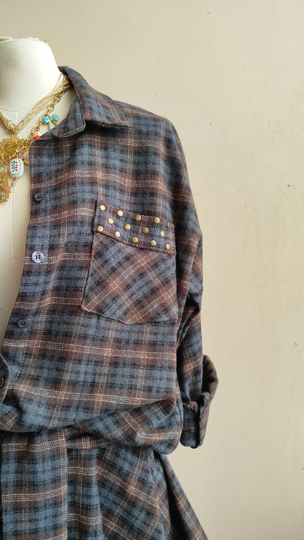 COMPLETO CHECK BORCHIE – CAMICIA & GONNA ASIMMETRICA