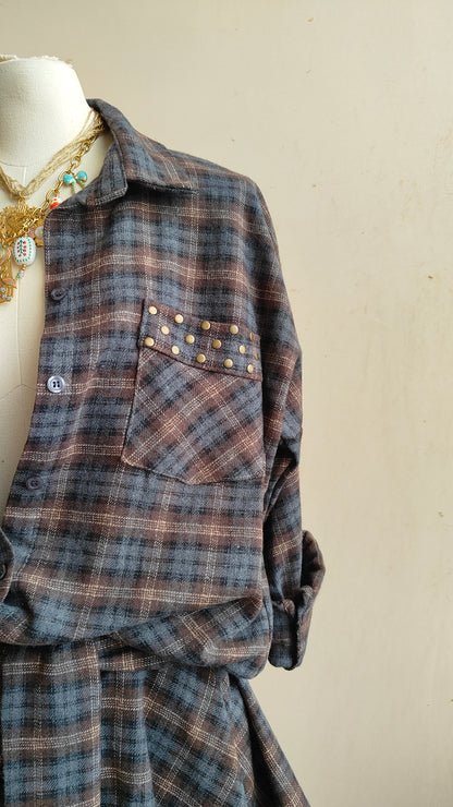 COMPLETO CHECK BORCHIE – CAMICIA & GONNA ASIMMETRICA