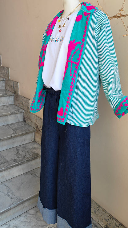 Giacca Boho con Tasche Laterali
