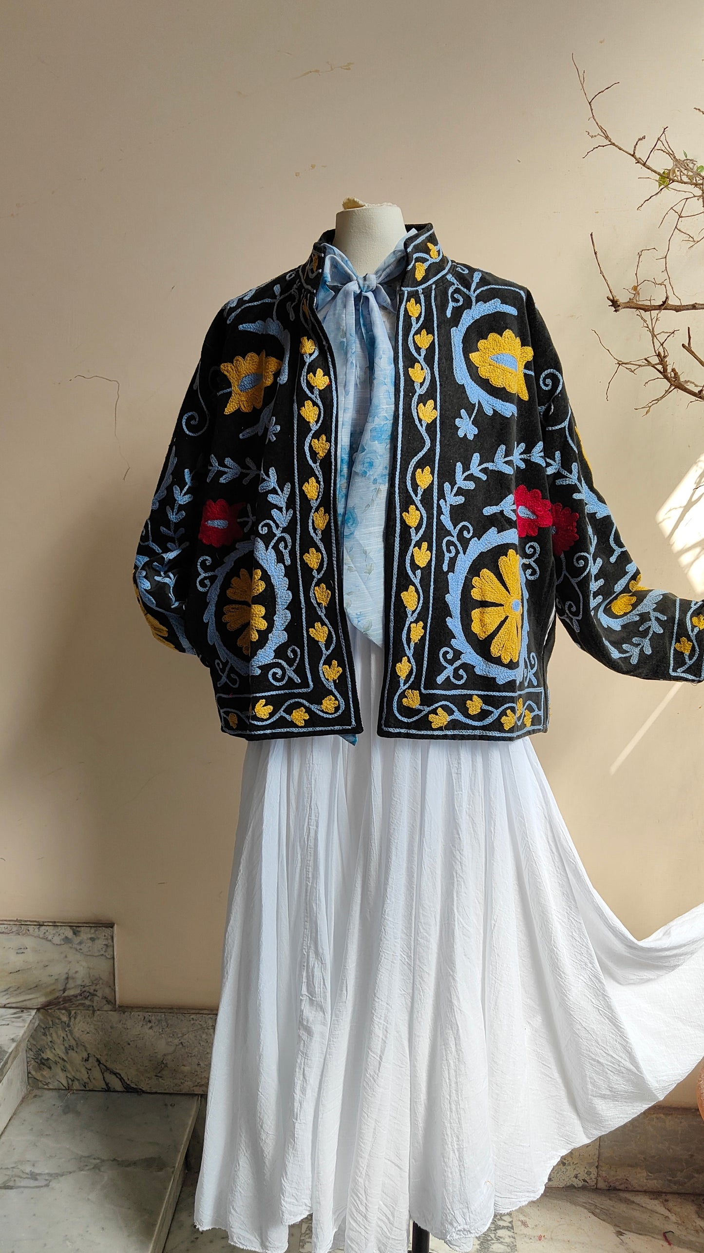 Giacca Boho con Tasche Laterali
