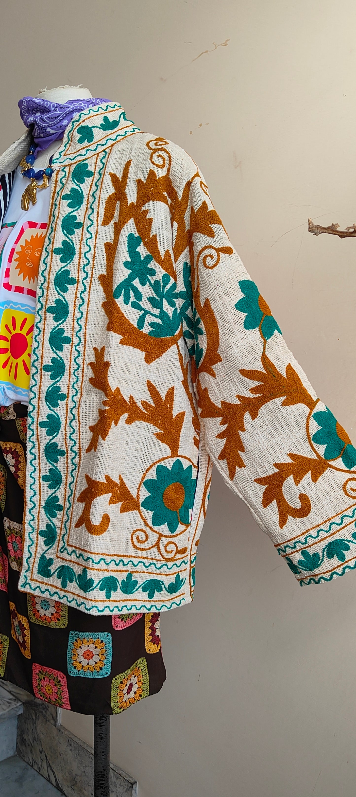 Giacca Boho tasche Canapa