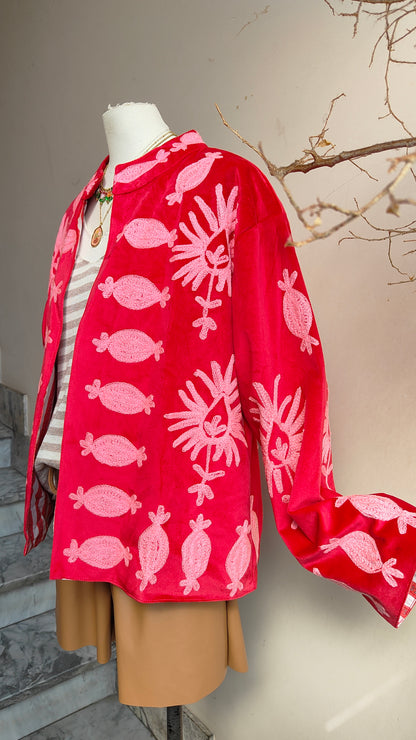 Giacca Boho con Tasche Laterali