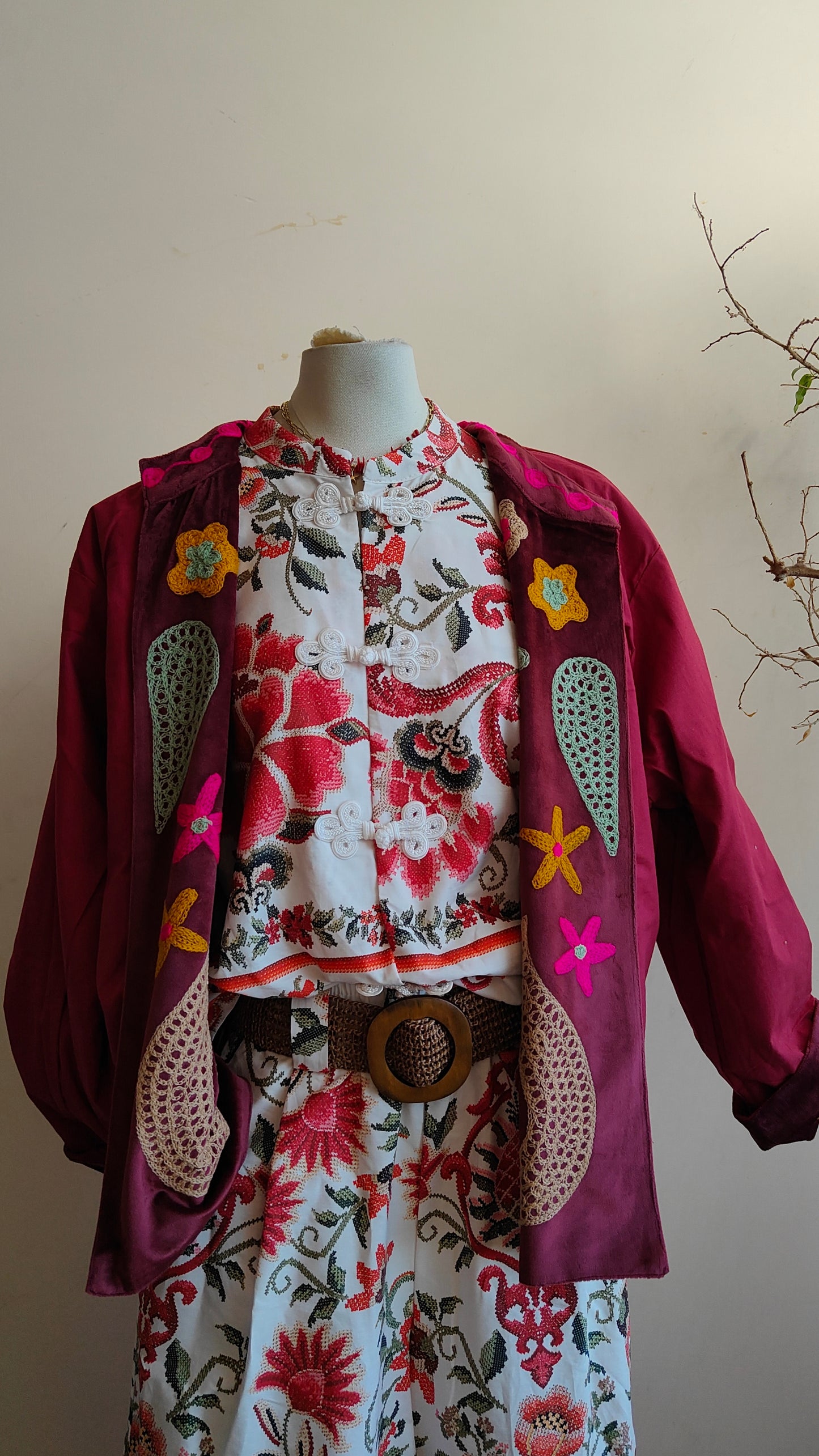 Giacca Boho con Tasche Laterali