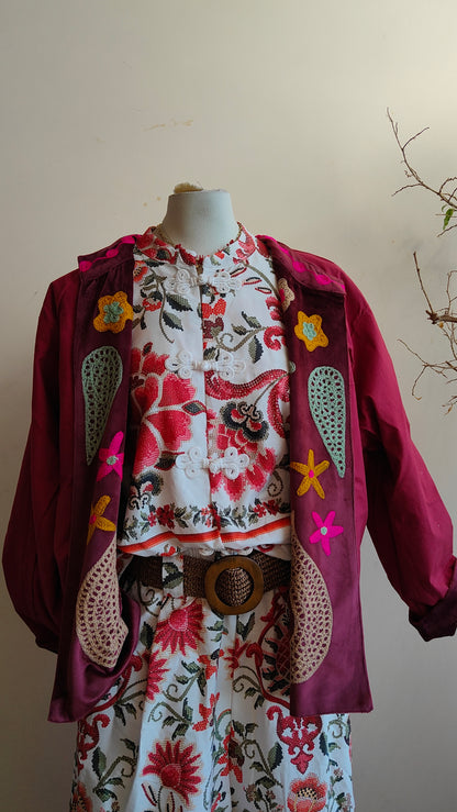 Giacca Boho con Tasche Laterali