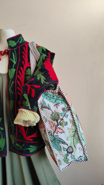 Giacca Boho con Tasche Laterali