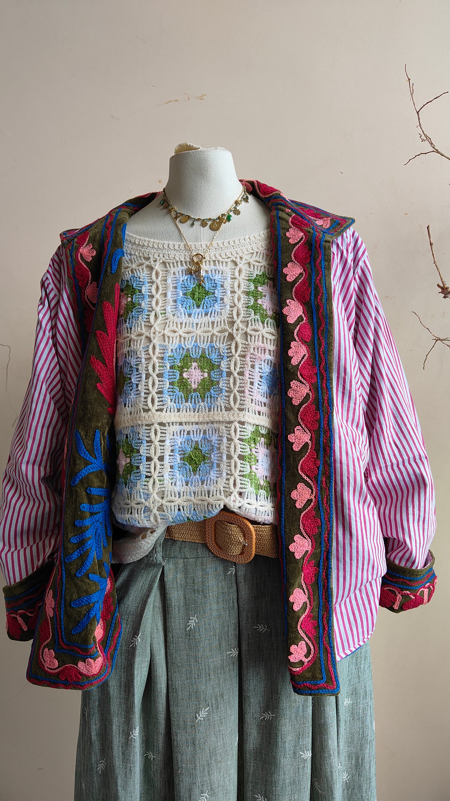Giacca Boho con Tasche Laterali