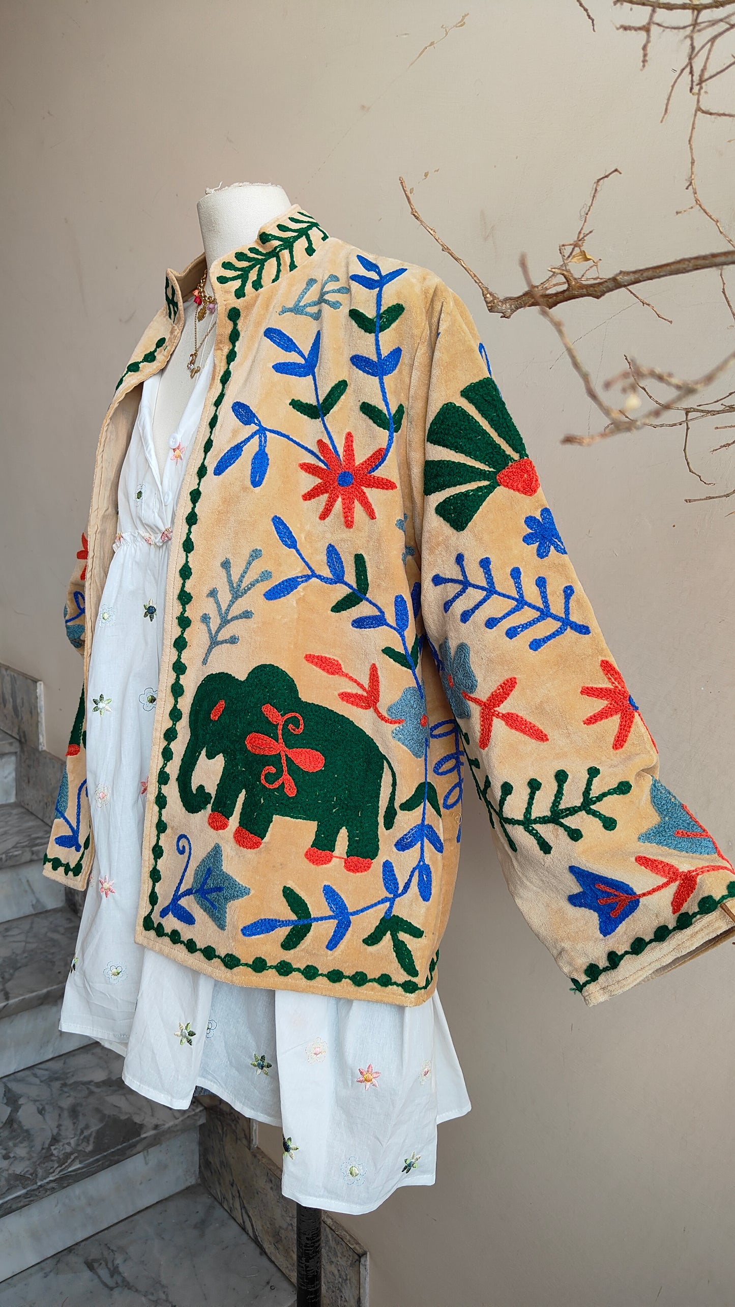 Giacca Boho con Tasche Laterali