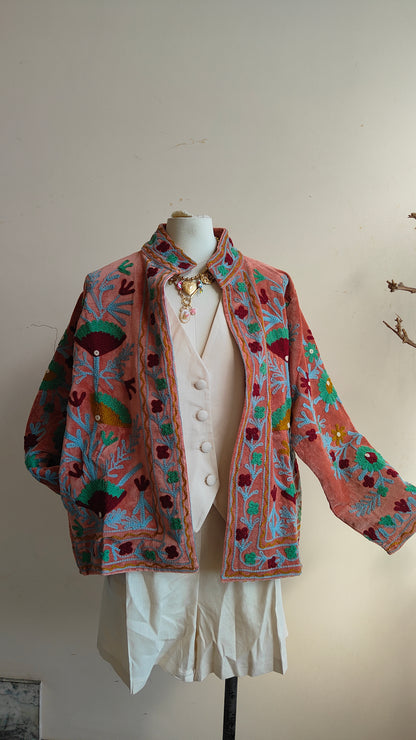 Giacca Boho con Tasche Laterali