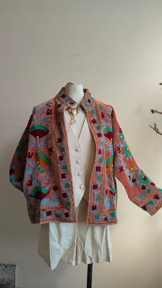 Giacca Boho con Tasche Laterali