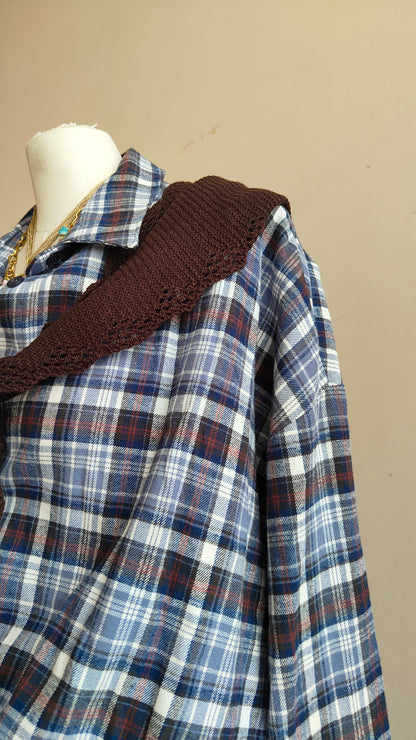 CAMICIA TARTAN CON CAPPUCCIO REMOVIBILE