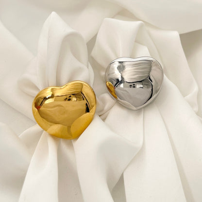 Anello cuore bombato