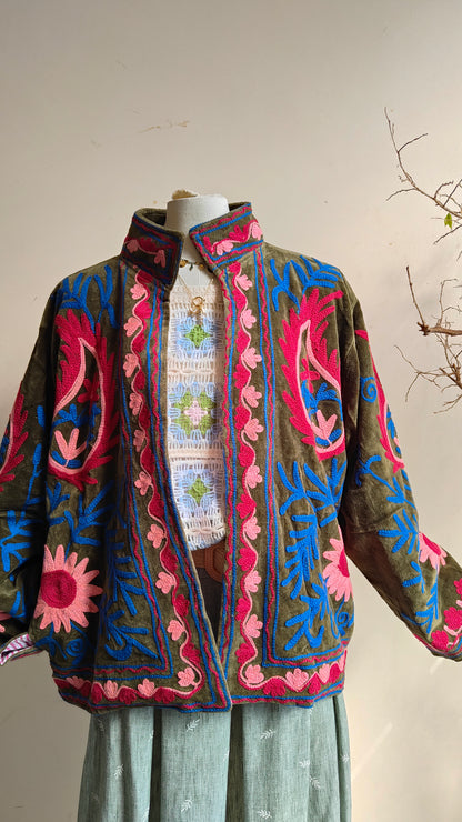 Giacca Boho con Tasche Laterali