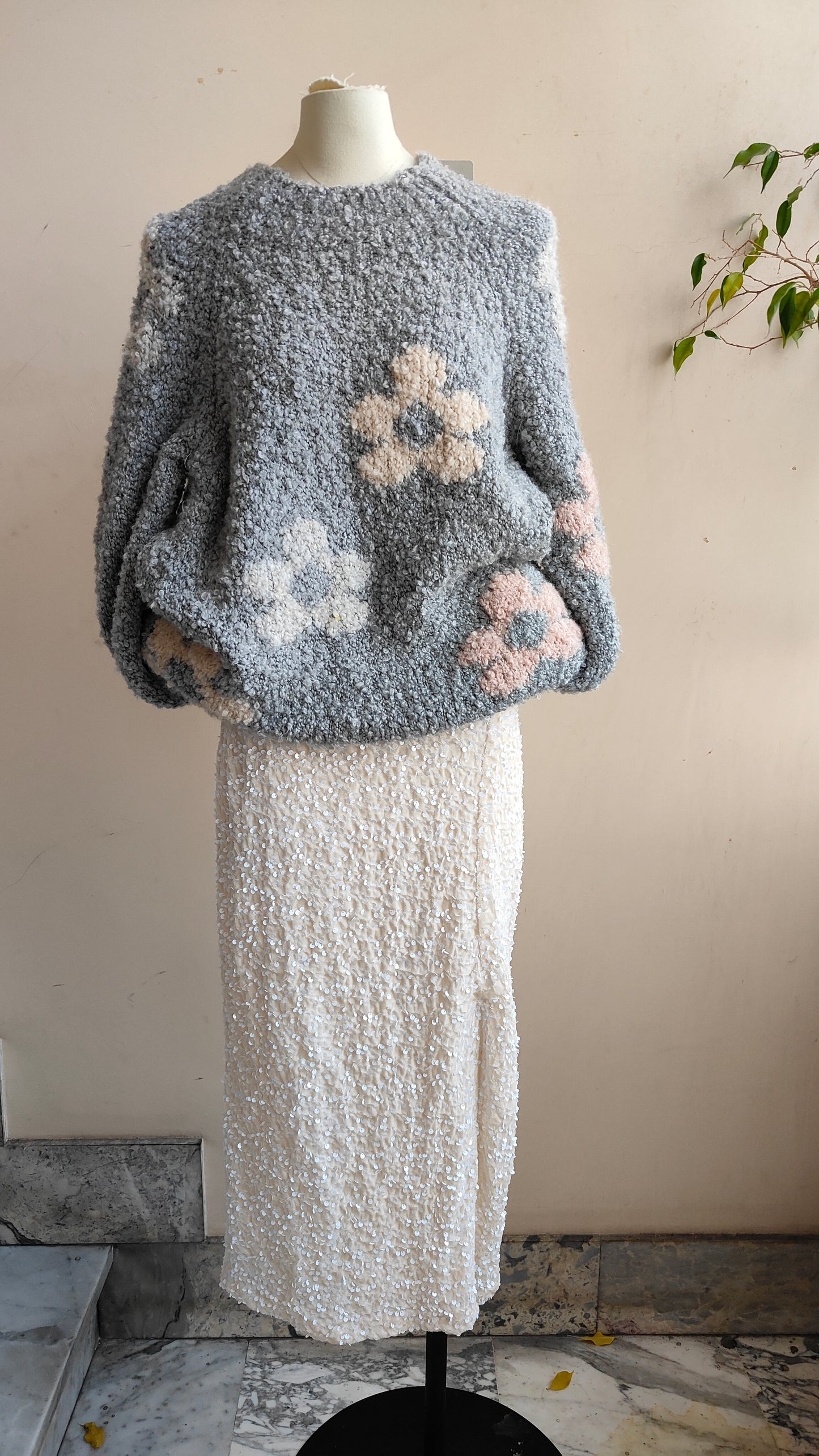 Pullover Teddy fiori