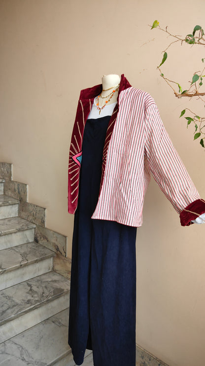 Giacca Boho con Tasche Laterali