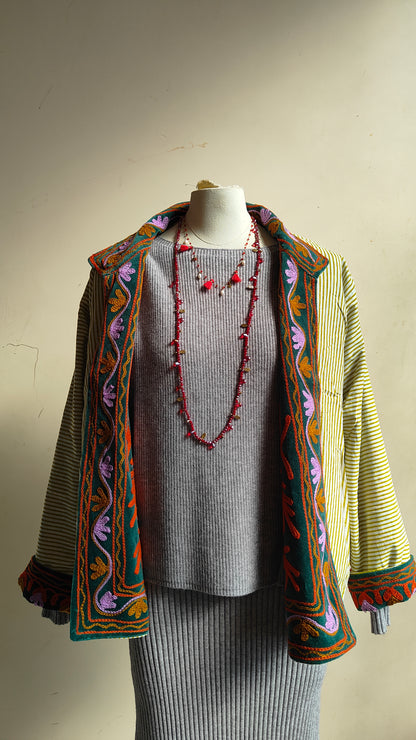 Giacca Boho con Tasche Laterali