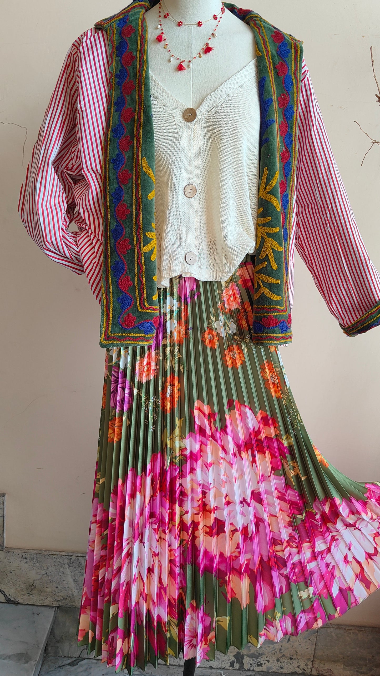 Giacca Boho con Tasche Laterali
