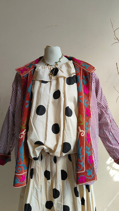 Giacca Boho con Tasche Laterali