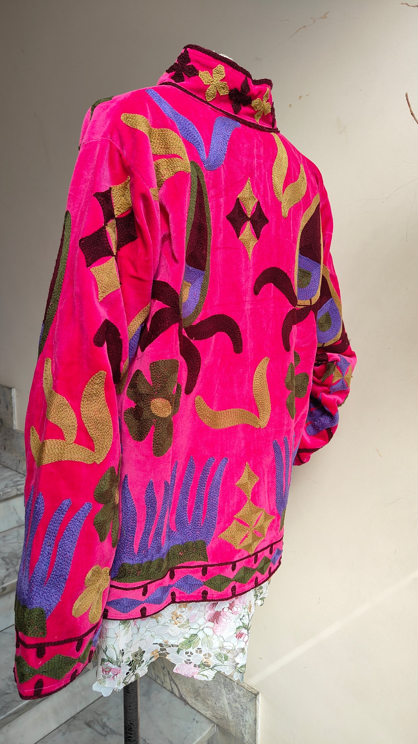 Giacca Boho con Tasche Laterali