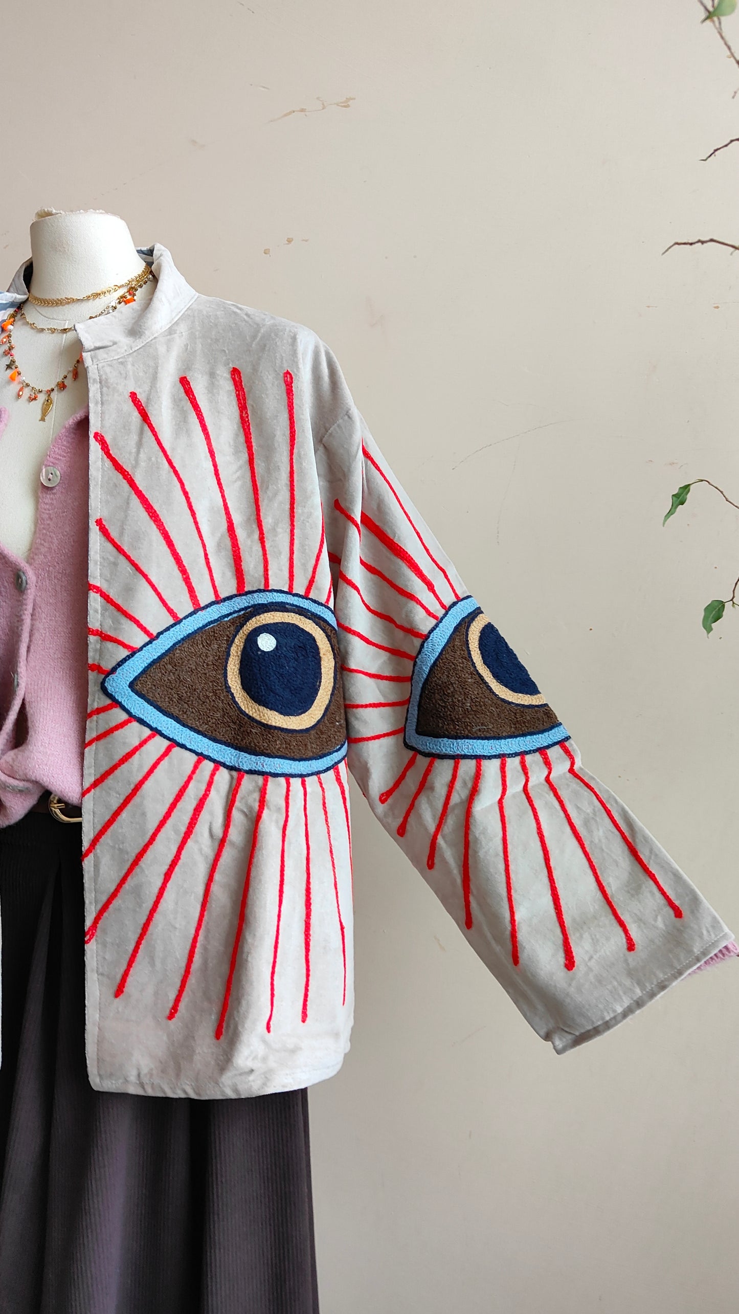 Giacca Boho con Tasche Laterali