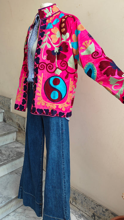 Giacca Boho con Tasche Laterali