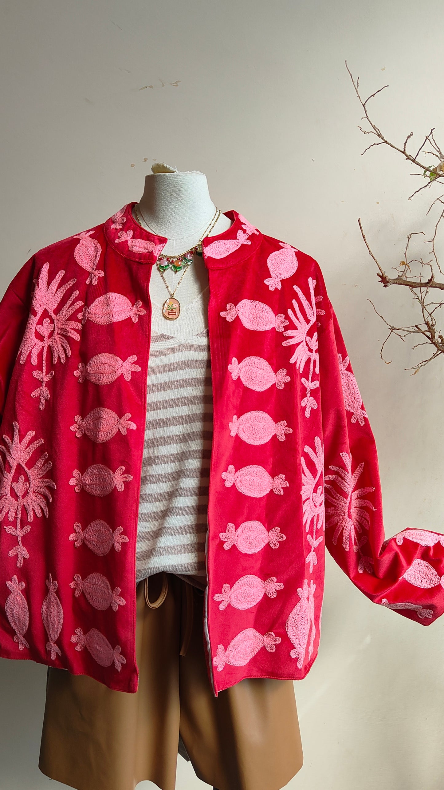 Giacca Boho con Tasche Laterali