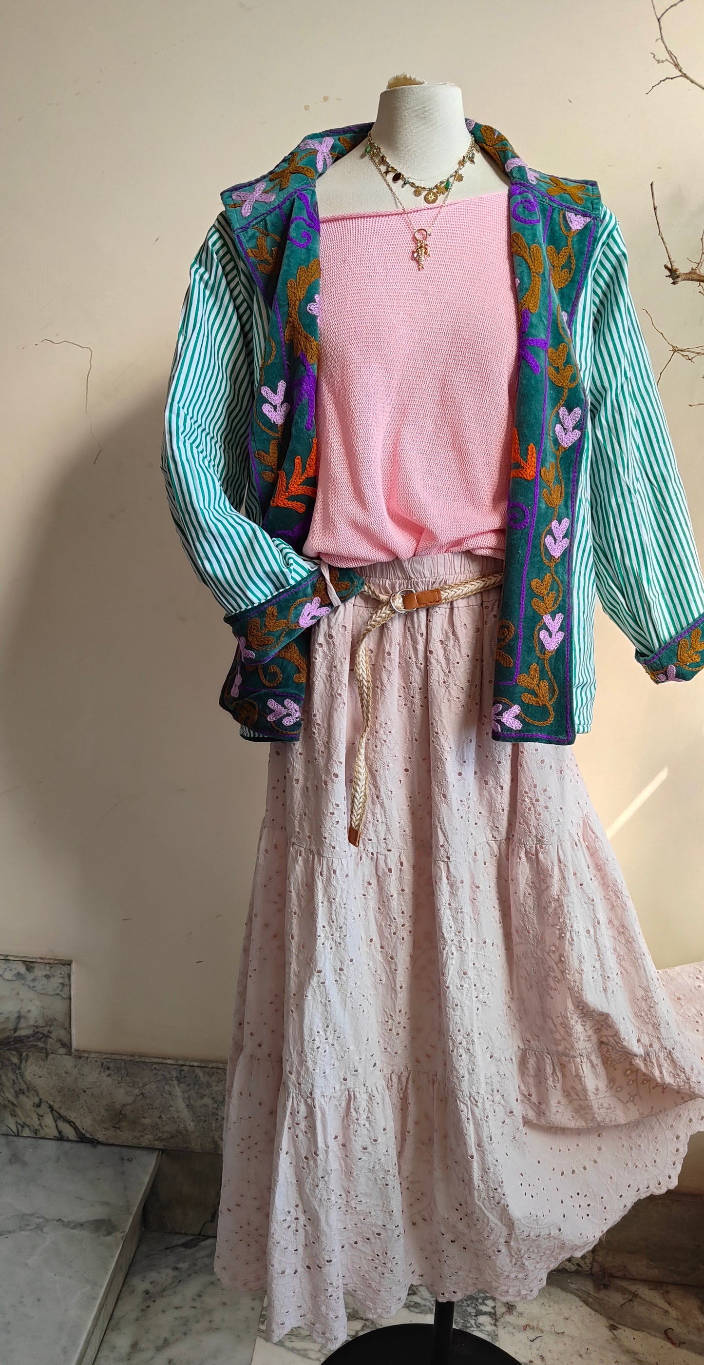 Giacca Boho con Tasche Laterali