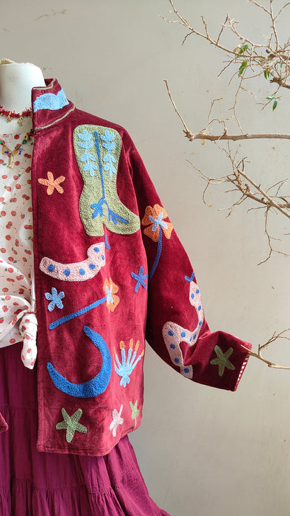 Giacca Boho con Tasche Laterali