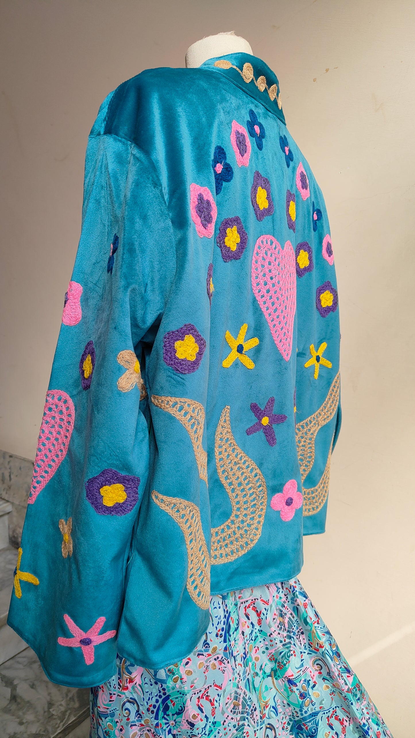 Giacca Boho con Tasche Laterali