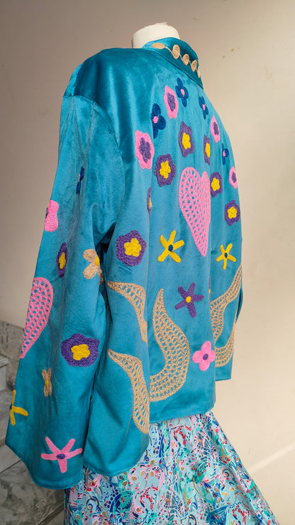 Giacca Boho con Tasche Laterali