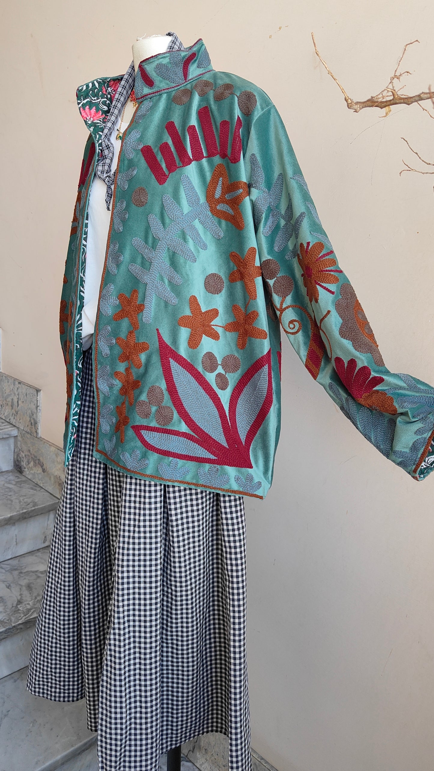 Giacca Boho con Tasche Laterali