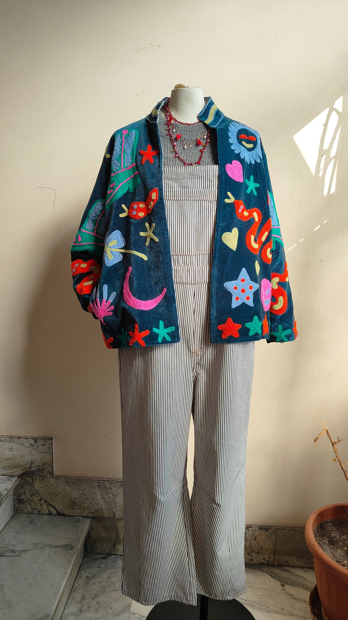 Giacca Boho con Tasche Laterali