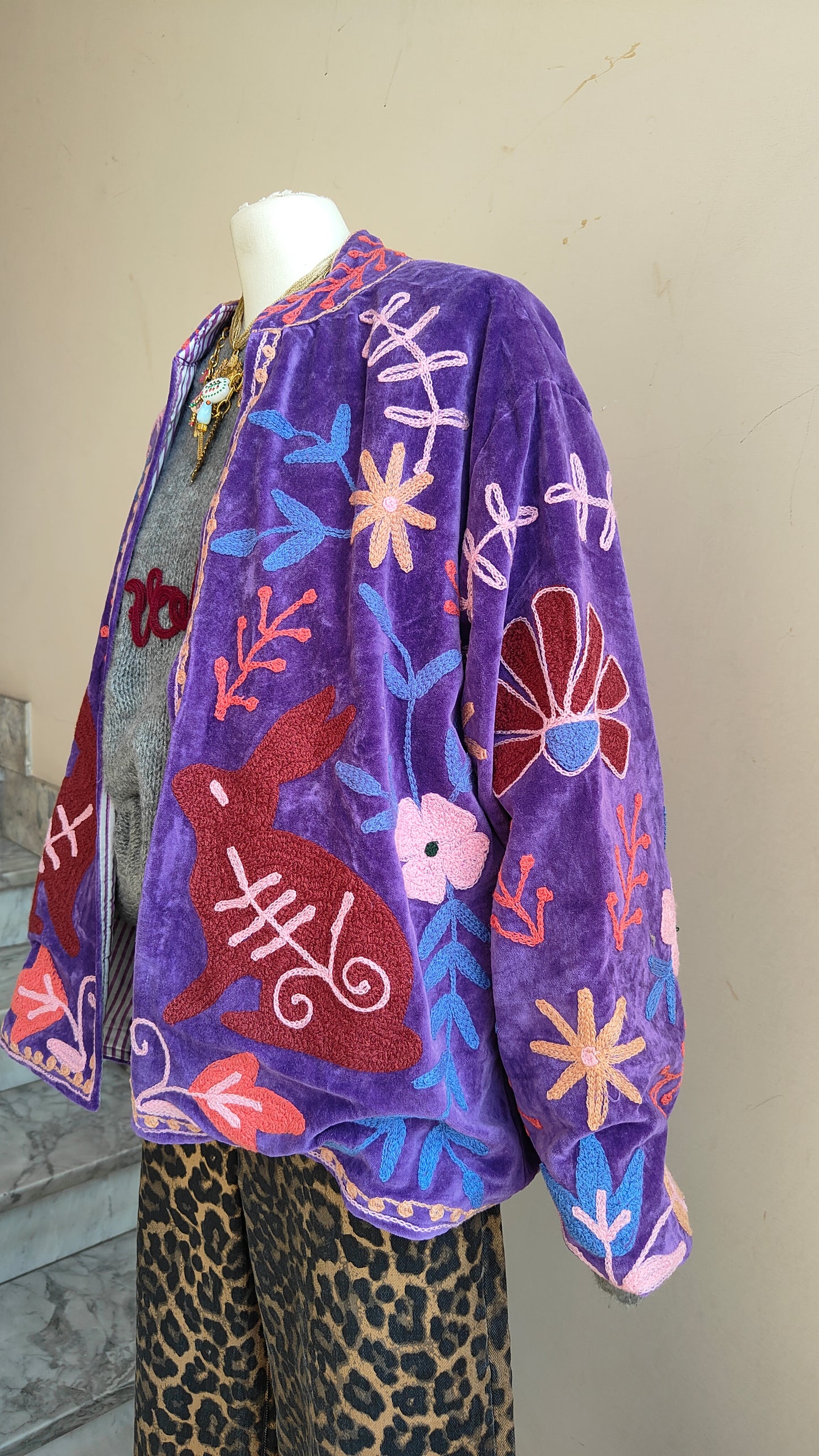 Giacca Boho con Tasche Laterali