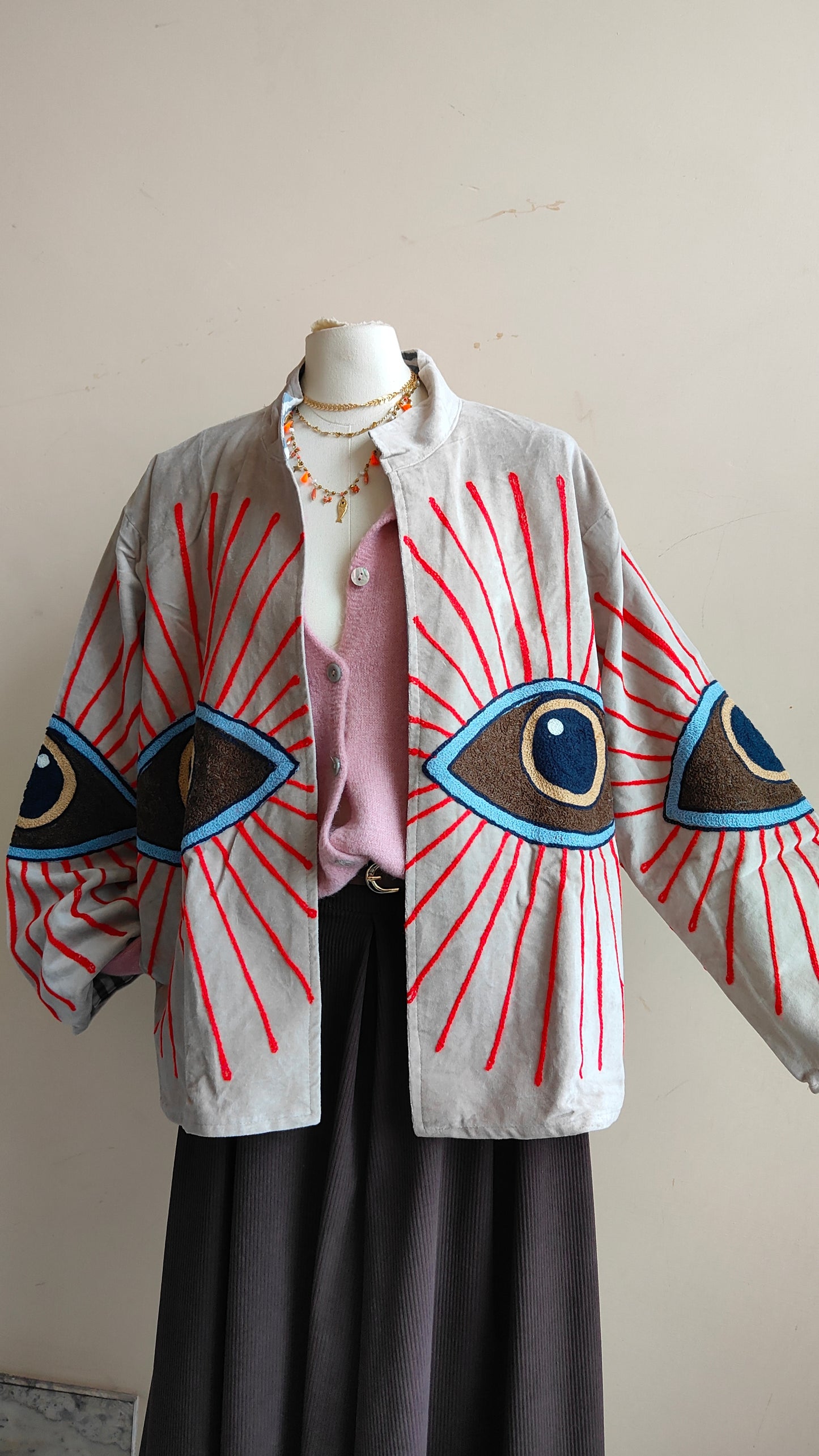 Giacca Boho con Tasche Laterali