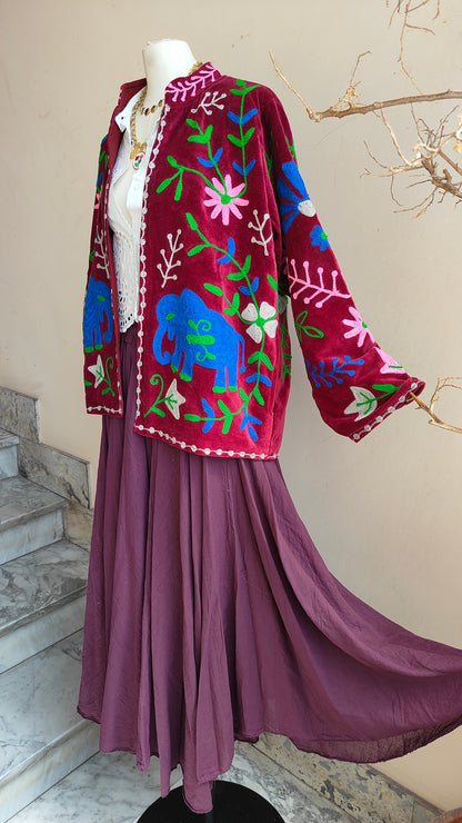 Giacca Boho con Tasche Laterali