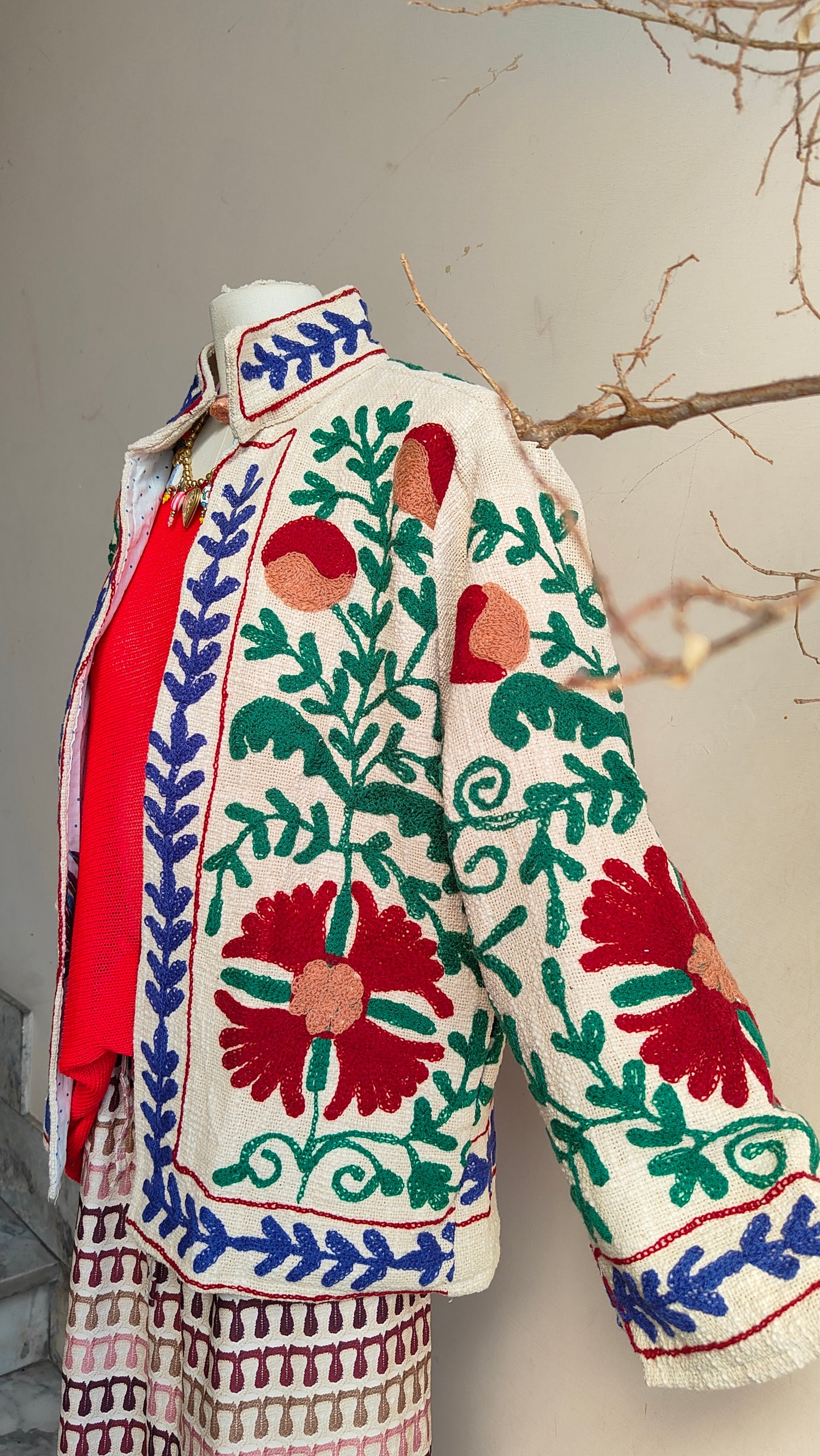 Giacca Boho tasche Canapa