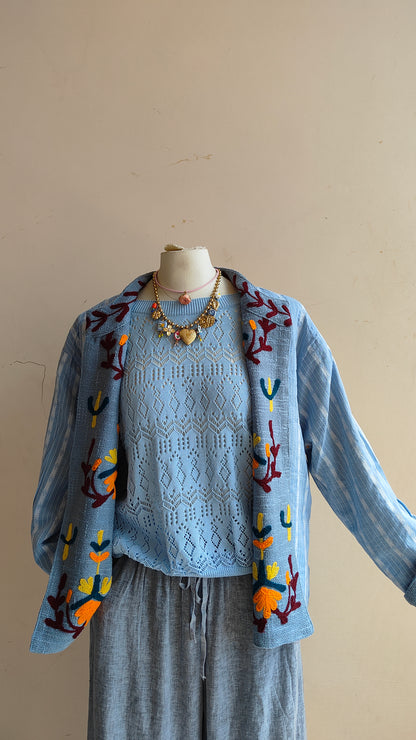 Giacca Boho tasche Canapa