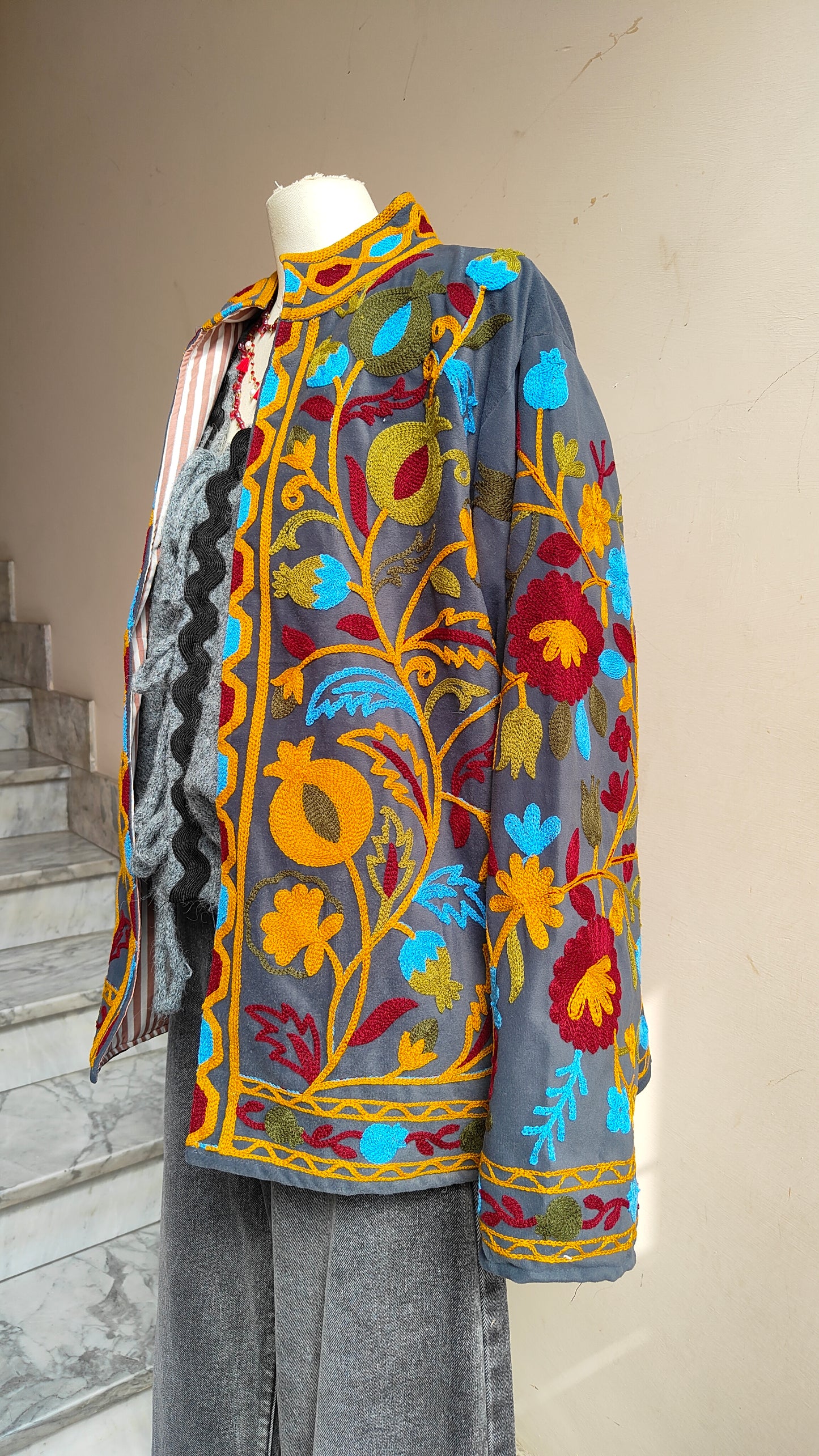 Giacca Boho con Tasche Laterali